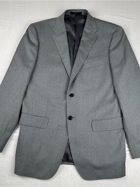 VTG Loro Piana Wool Saks Fifth Avenue Mens Gray Blazer 40R Made in USA Office